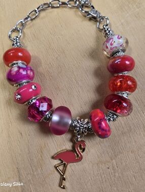 Handmade Pink Flamingo Bracelet